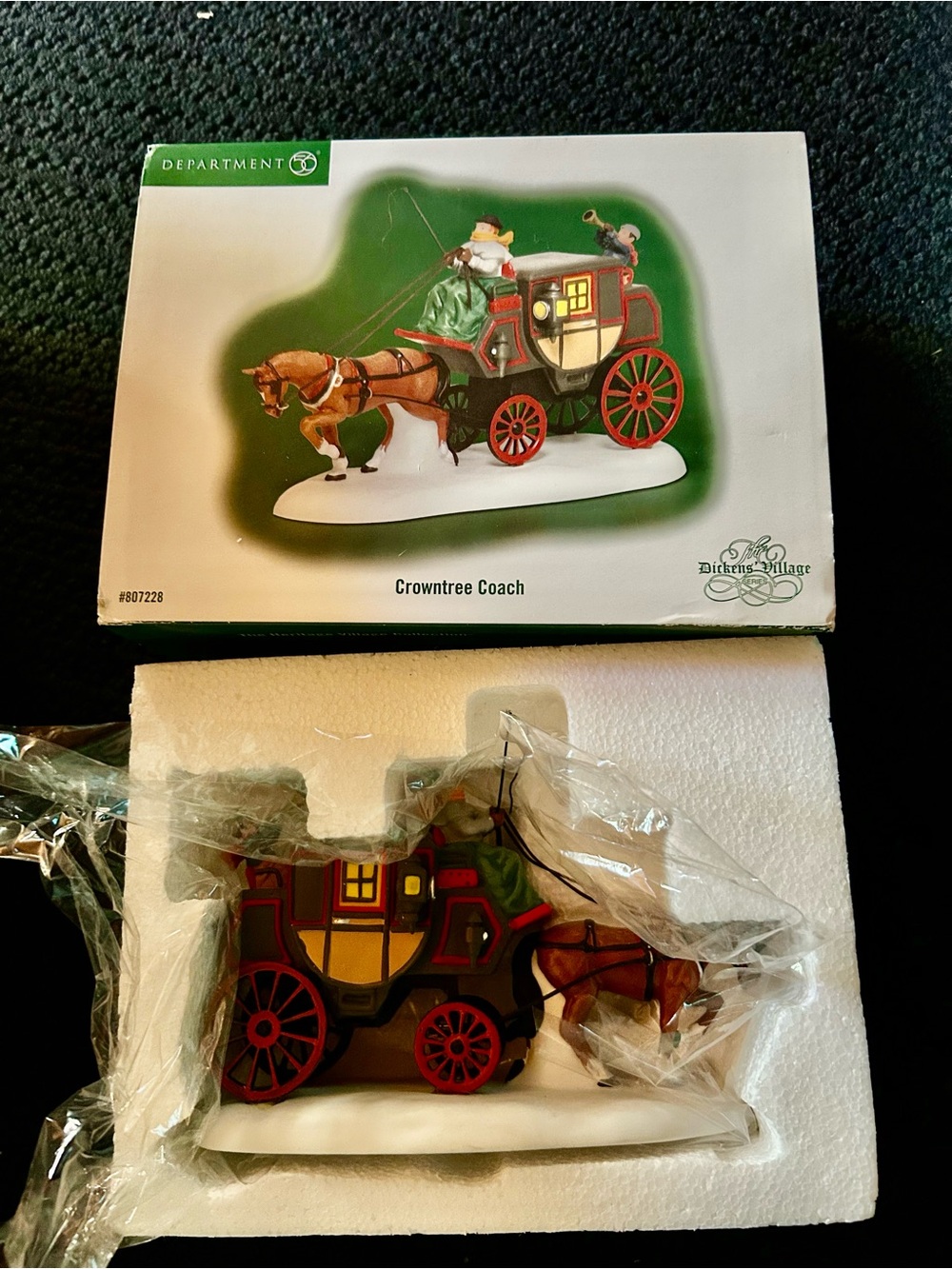 Department 56 Crowntree Coach Figurine - Red and Green Accents